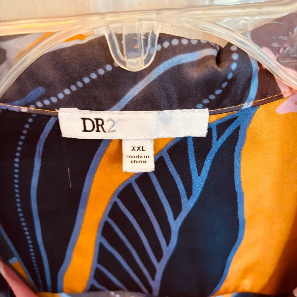 DR2 Multicolor Leaf Print Shirt Orange Size XXL - Image 4