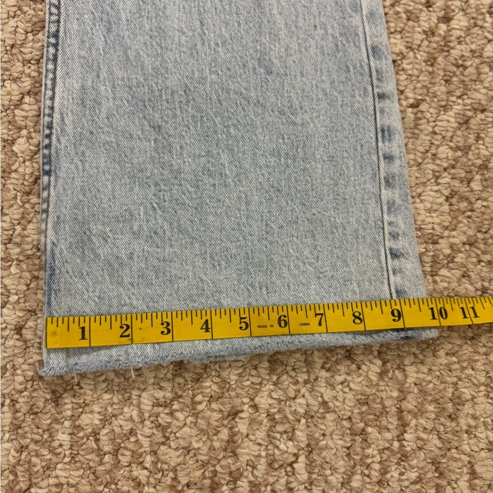 Cleo + Wolf Jeans Women's 31W/34L Blue High Rise Bootcut Raw Hem Button Fly Pant Size undefined - Image 3