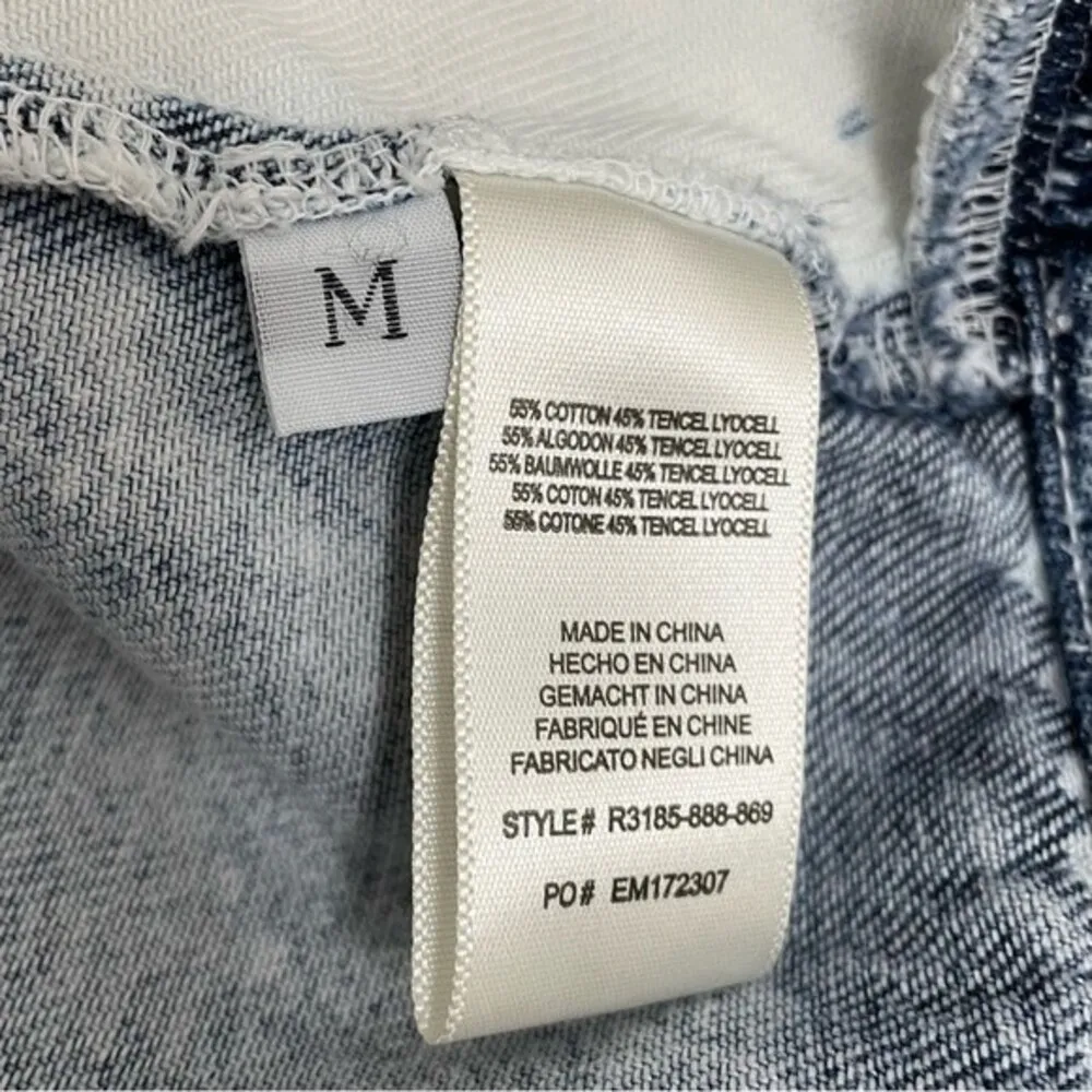 Anthropologie Cloth & Stone Button Front Mini Skirt Bleached Blue Size Medium - Image 8