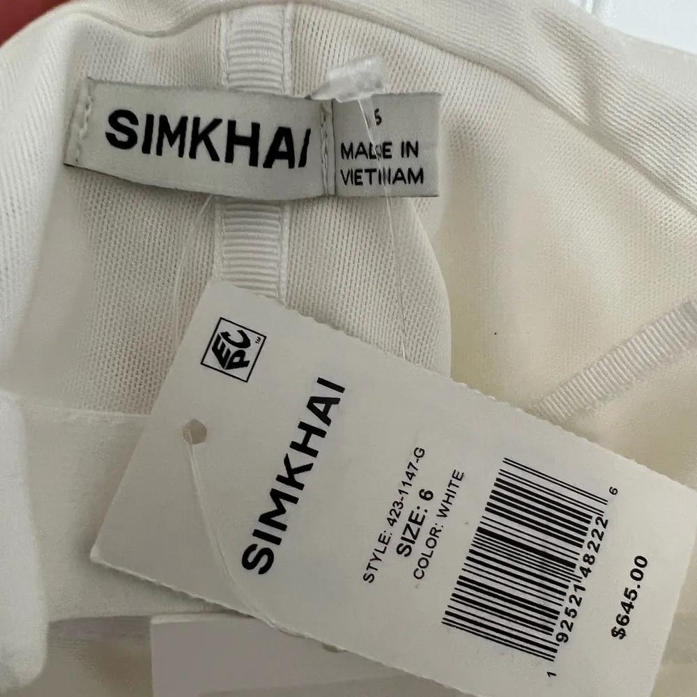 NEW SIMKHAI Caspian Bustier Dress in White Size 6 - Image 9