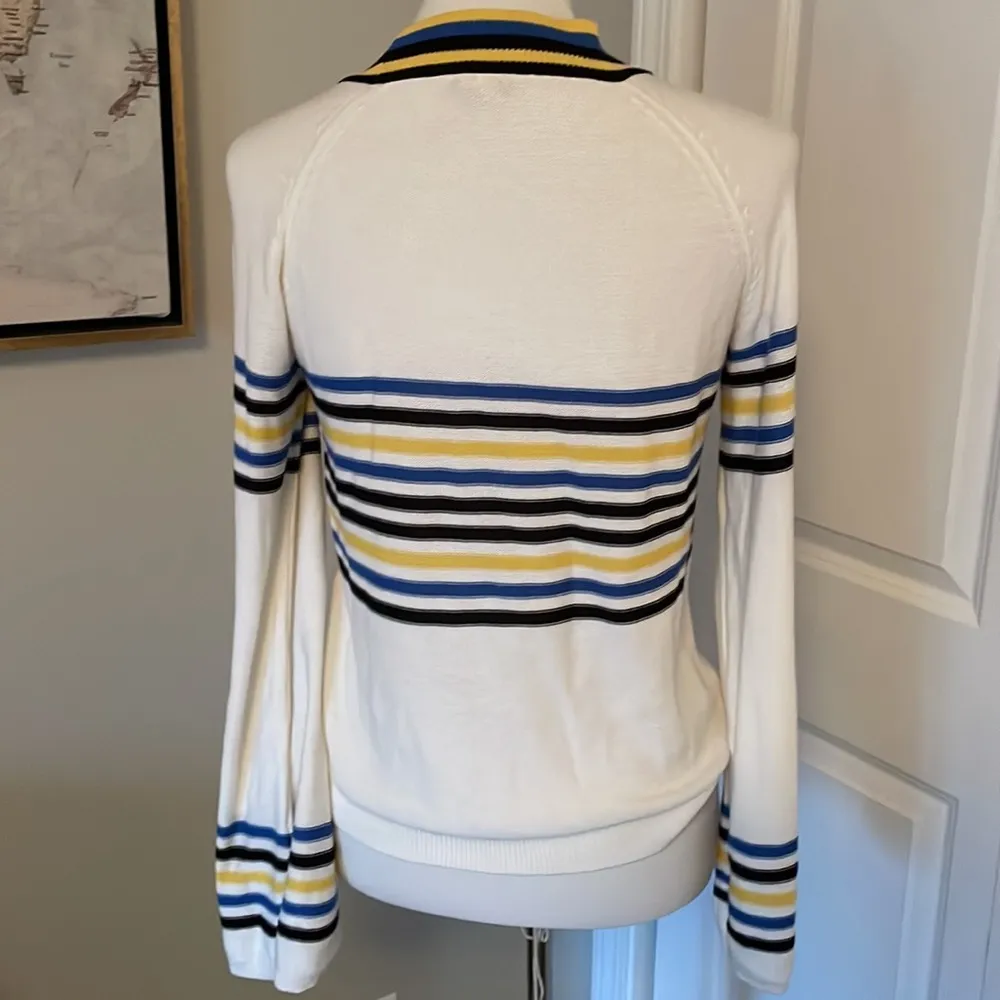 Used / Worn Vintage Striped Varsity Crewneck Sweater - Image 4