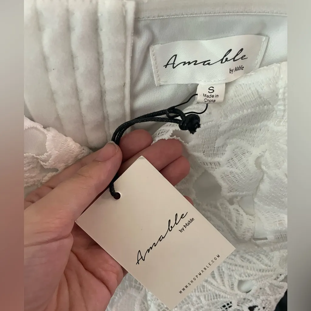 Amable by Mabel Anthropologie Ivory Lace Convertible Cutout Maxi Dress White - Image 7