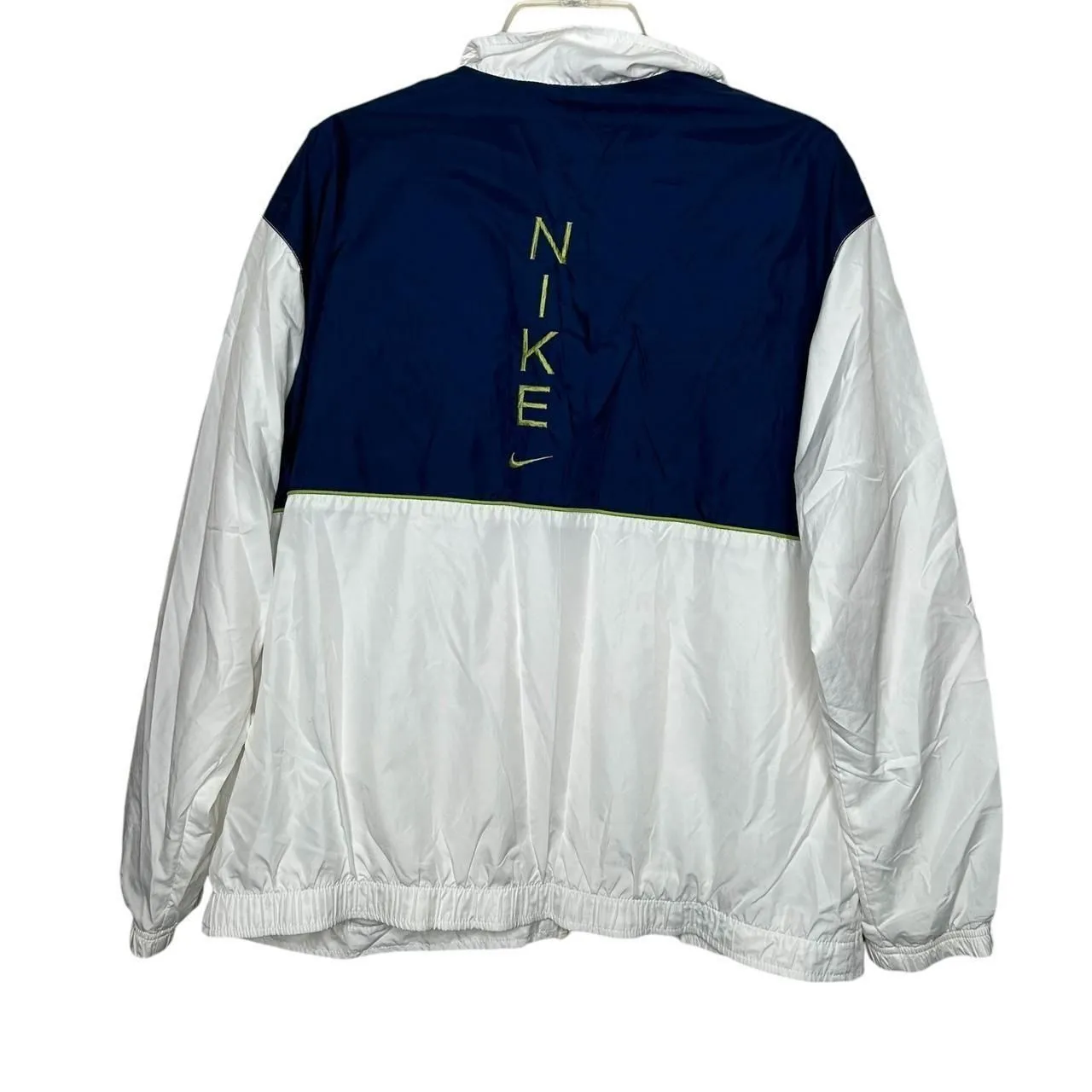 Vintage Nike white green and navy windbreaker jacket y2k 2000s large - Image 3