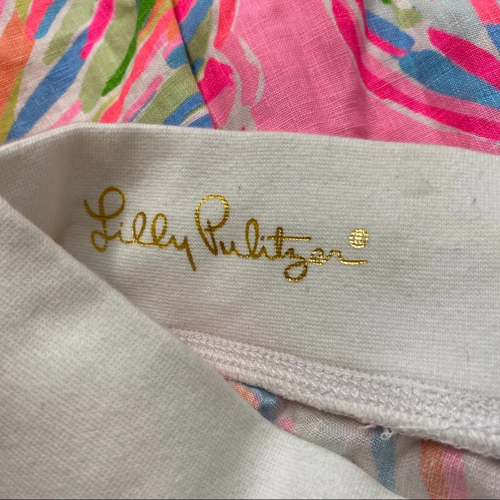 Lilly Pulitzer Linen Beach Pant In Pink Pout Shellabrate size S Small - Image 10
