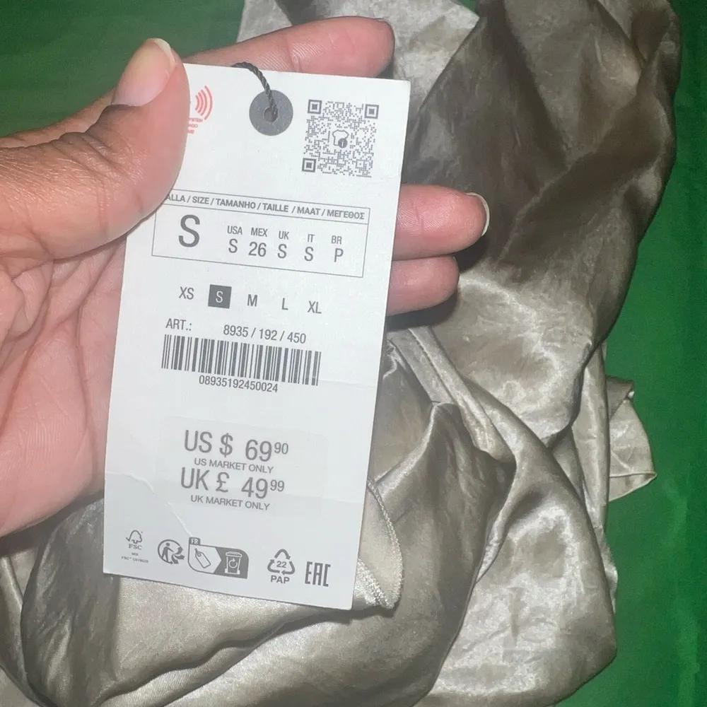 NWT ZARA Elegant Cream Wrinkle Effect Cargo Pants Set size Small - Image 6