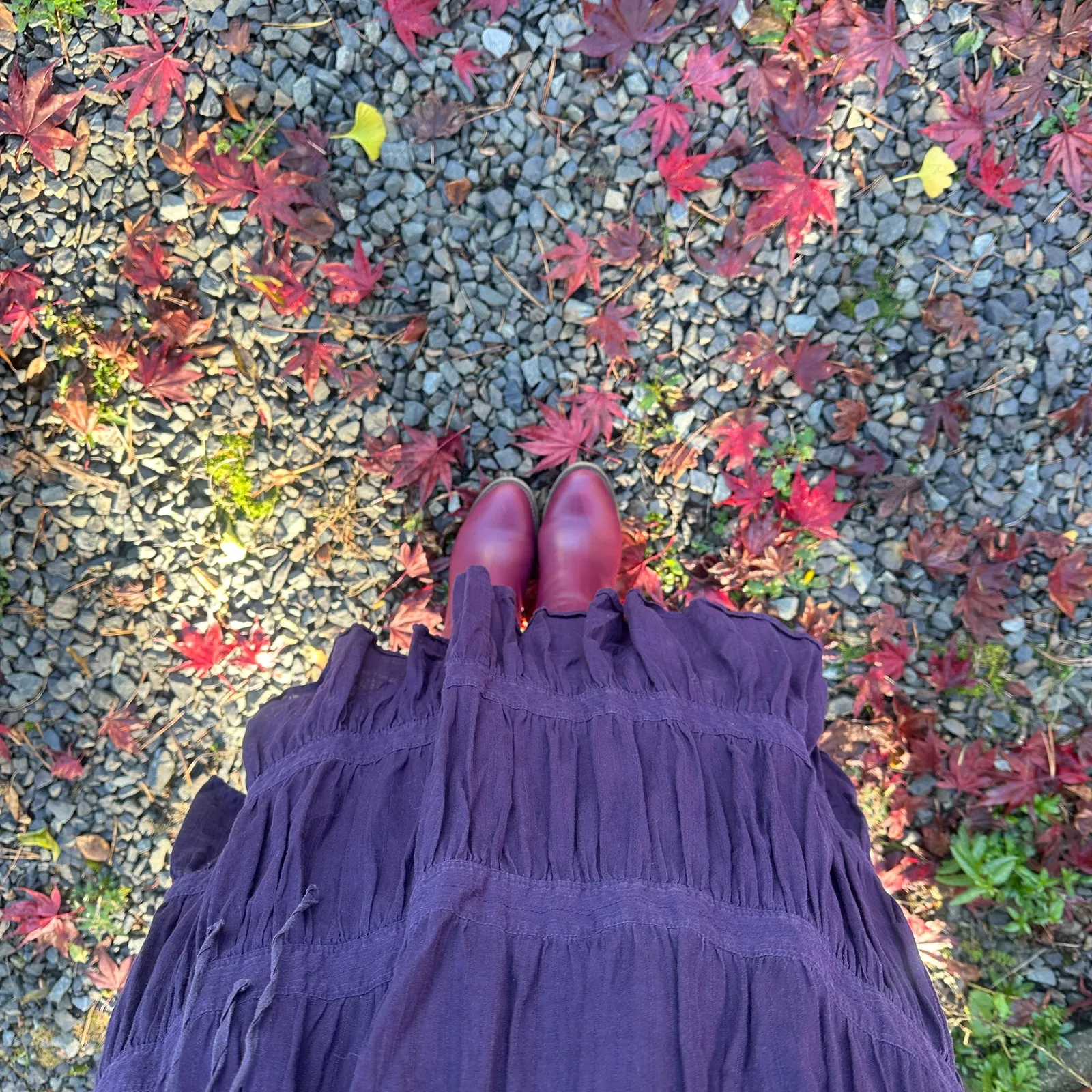 Theory M Eggplant Purple 100% Cotton Womens Midi Dress Fairy Grunge Whimsigoth - Image 3