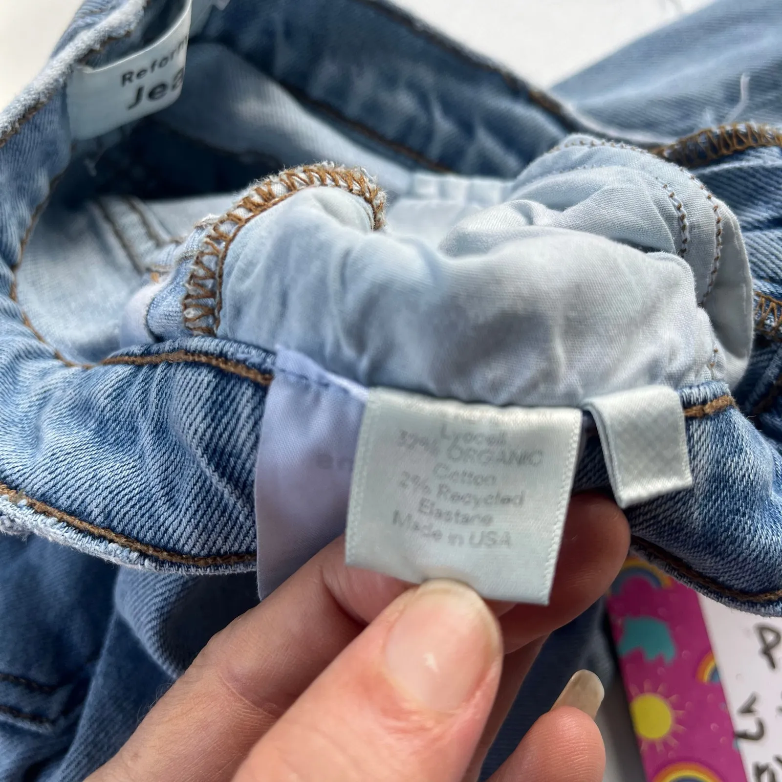 Reformation Y2K High Skinny Ankle Womens Jeans Sz 23 Distressed Sustainable Blue - Image 10