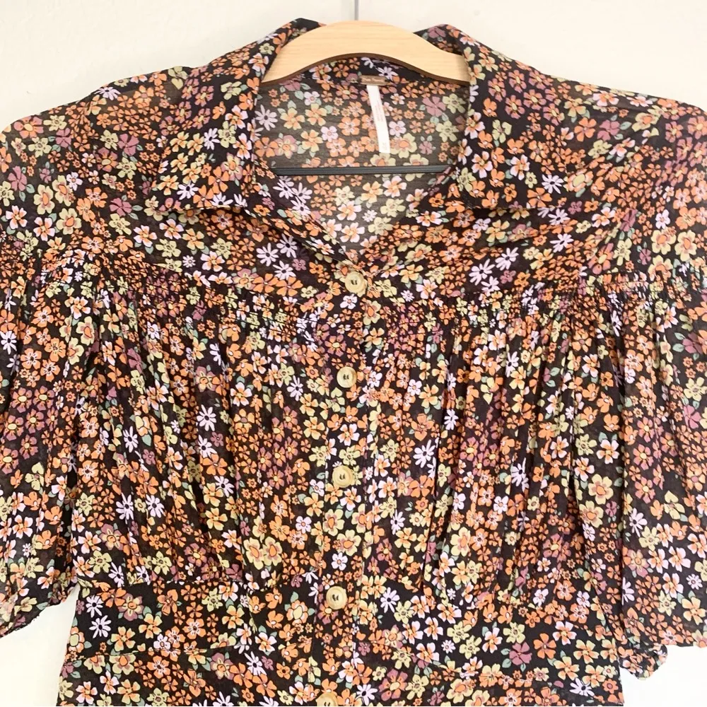 Free People Bonnie Floral Chiffon Mini Dress Size XS - Image 9