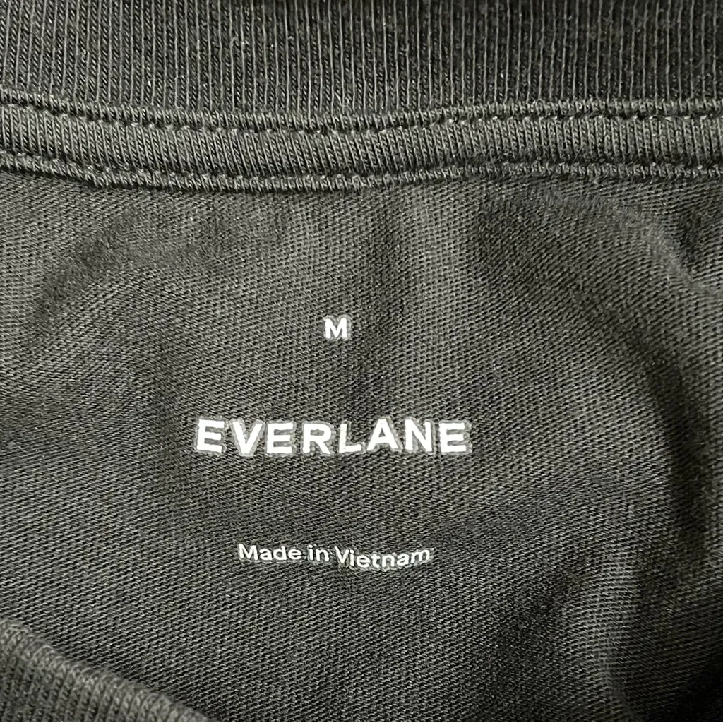 Everlane The Weekend Tank Dress Black Organic Cotton Midi Sleeveless Size Medium - Image 8