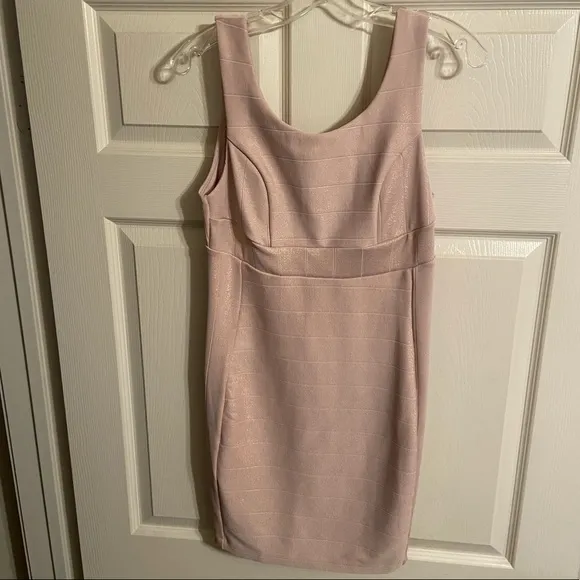 Light Pink Dress with Gold Shimmer Size M - Image 2