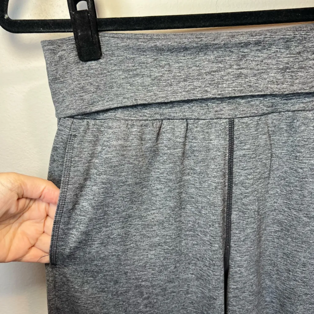 Aerie Fold Over High Rise Jogger Pants  Dark Gray Heather Stretch  Women's Small - Image 4