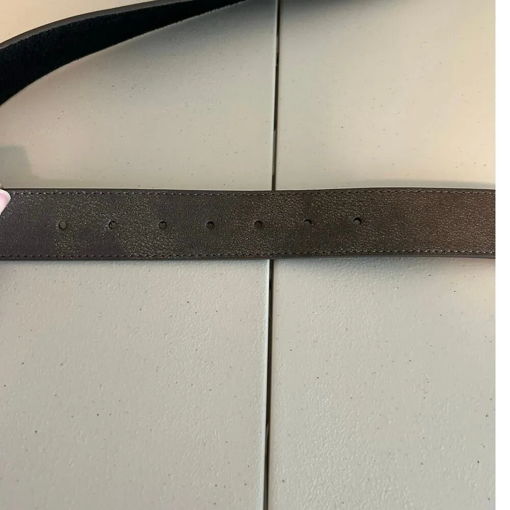 Glitter Pewter Rhinestone Western Leather Belt, Sz S - Image 7