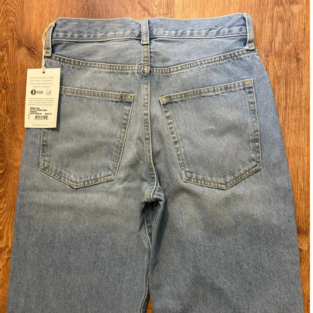 NWT Etica Altin Loose Crop Straight Leg Jeans Ithaca Wash Size 25 Blue - Image 8
