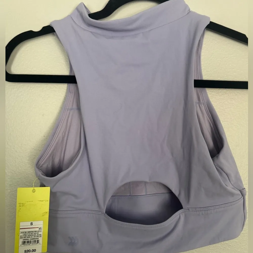 All In Motion High neck Athletic Athleisure Sports Bra tank Purple Small - Image 2