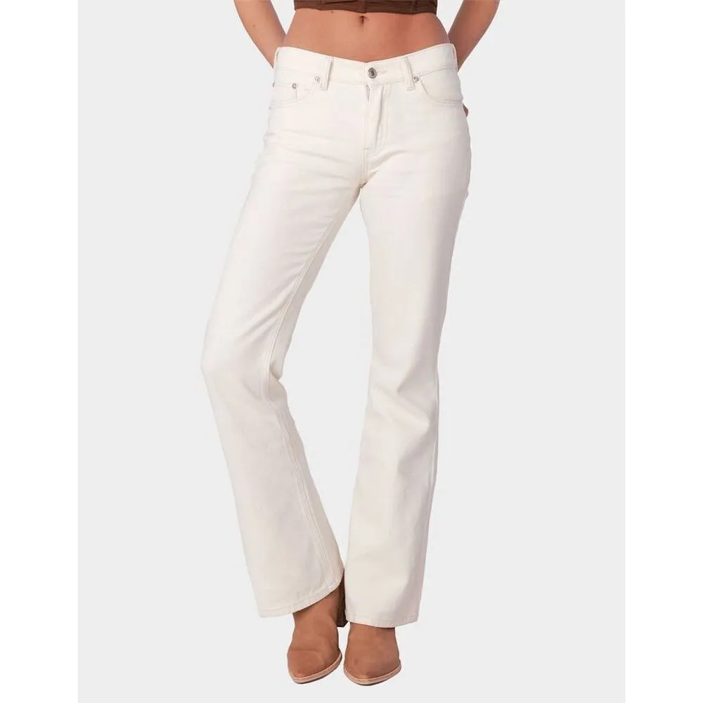 ✨EDIKTED Jayda Low Rise Beige Sz Medium Jeans✨ - Image 2