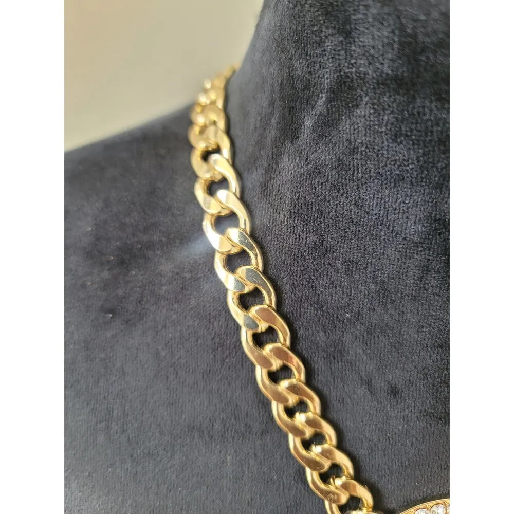 bebe Gold Chain Necklace Lion Pendant with Lobster Clasp Statement Jewelry - Image 5