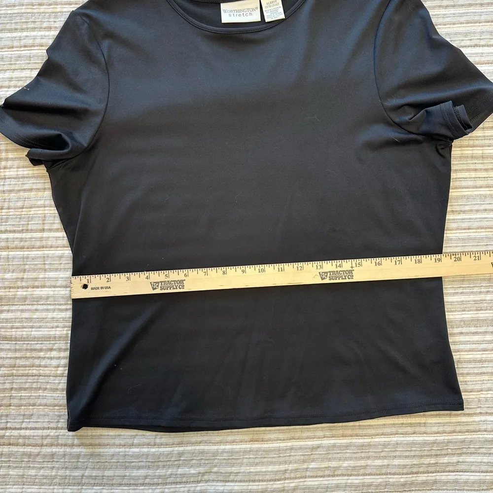 Worthington  Stretch Black Basic Tshirt, Size XL - Image 5