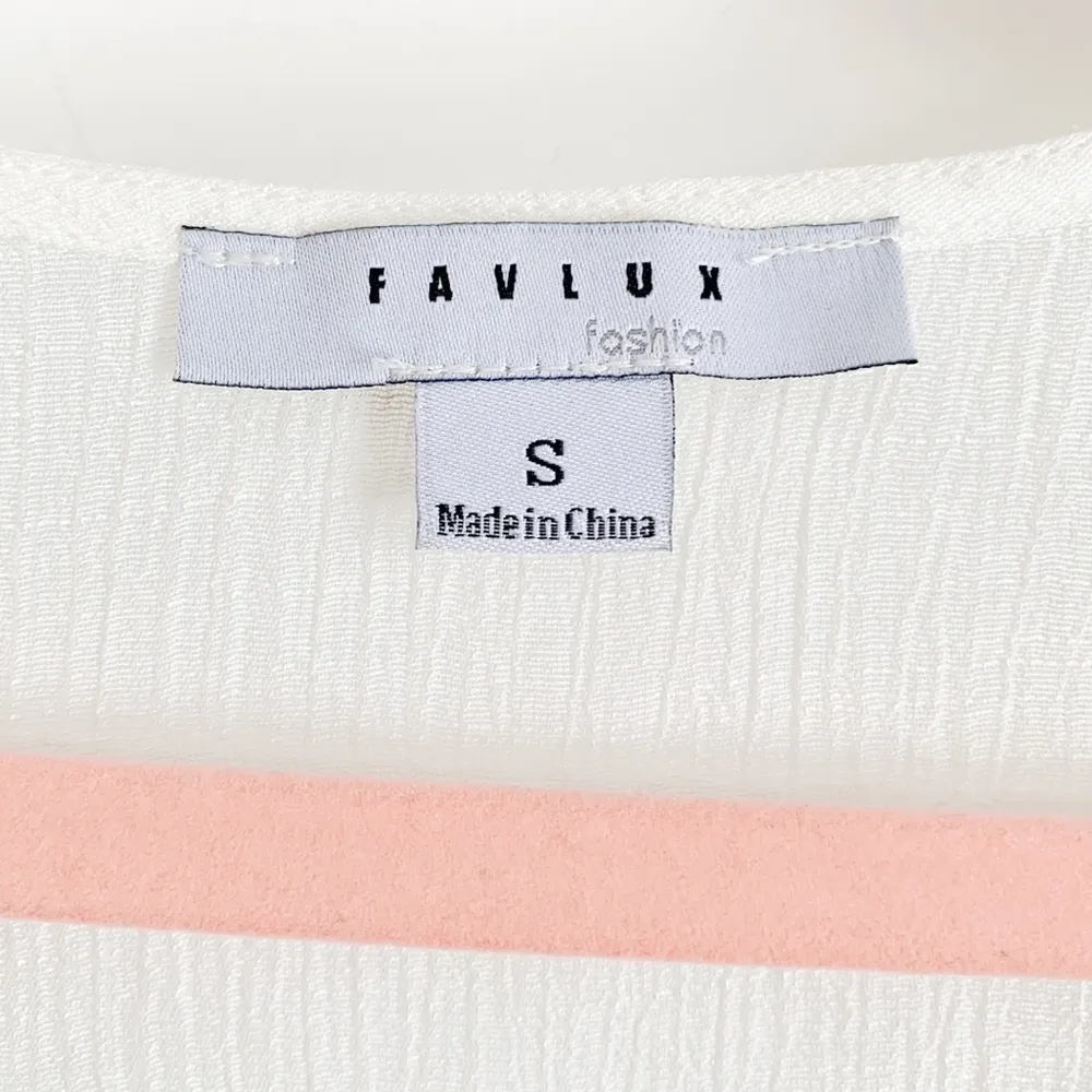 FAVLUX  White Sheer Gauze Drape front Beach Top Boho Sz Small - Image 9