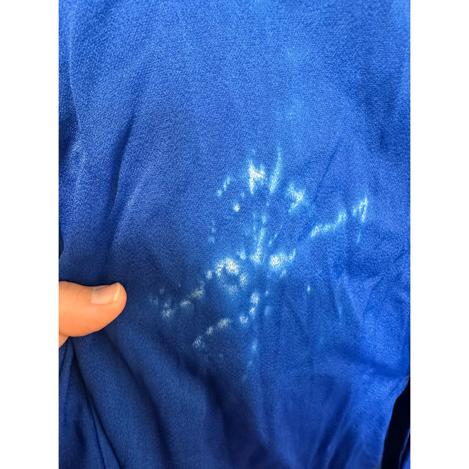 JOSEPH Women's Royal Blue High Neck Attached Scarf Cannon Glazed Top Size 38 - Image 8