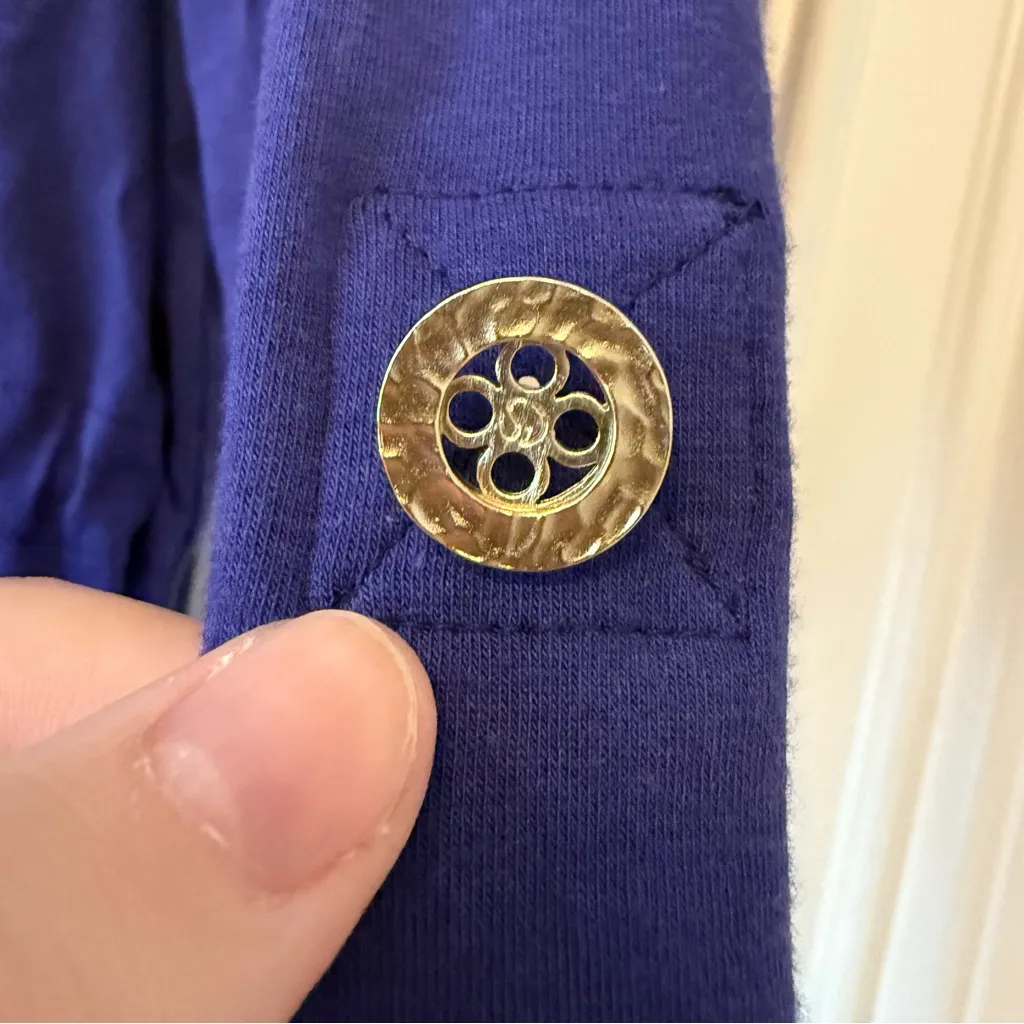 NWT St. John Sport Purple Deep Cobalt Zip Up Bejeweled Jacket Size Large - Image 5