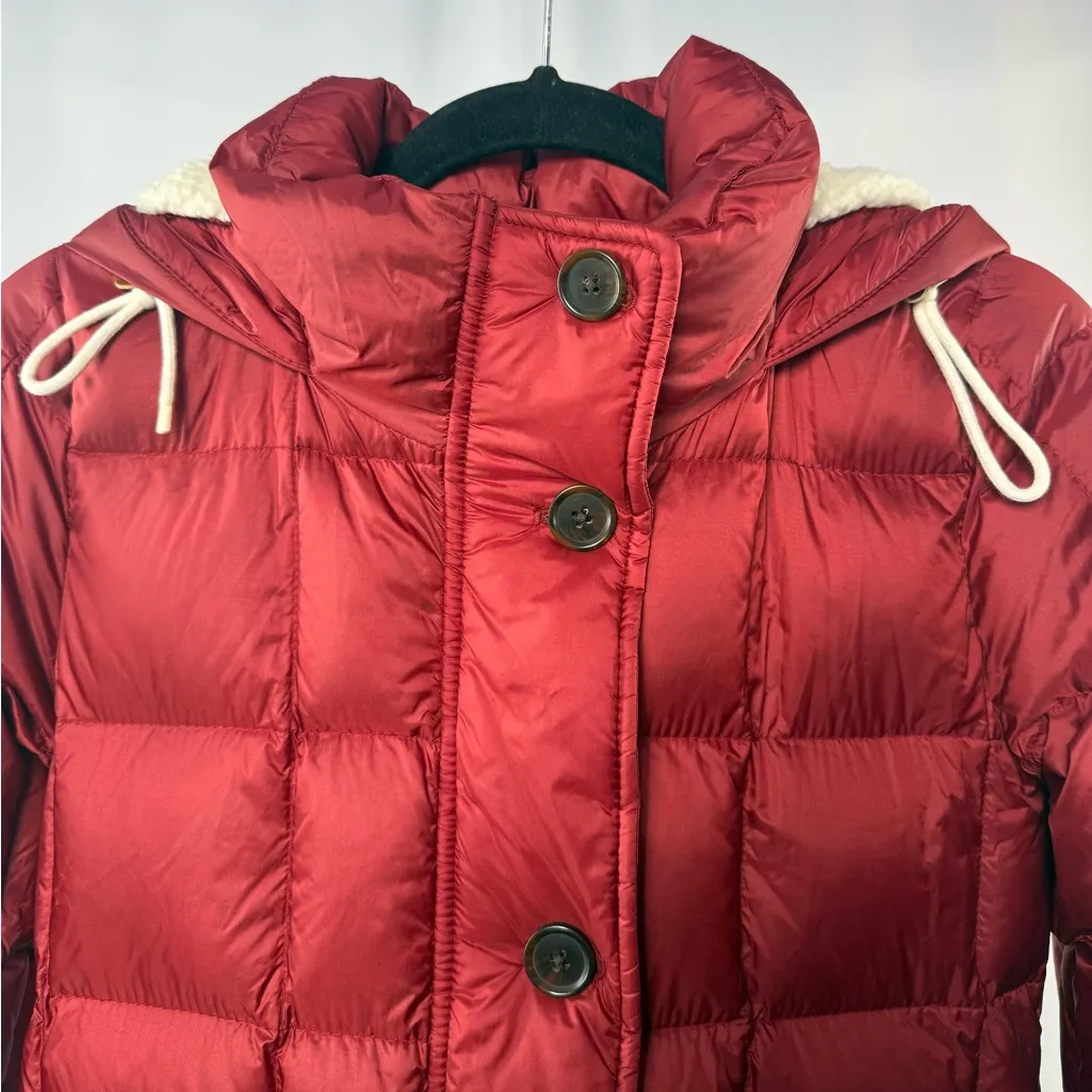 Abercrombie & Fitch Hooded Down Puffer Coat in Cherry Red Size Extra Small - Image 3