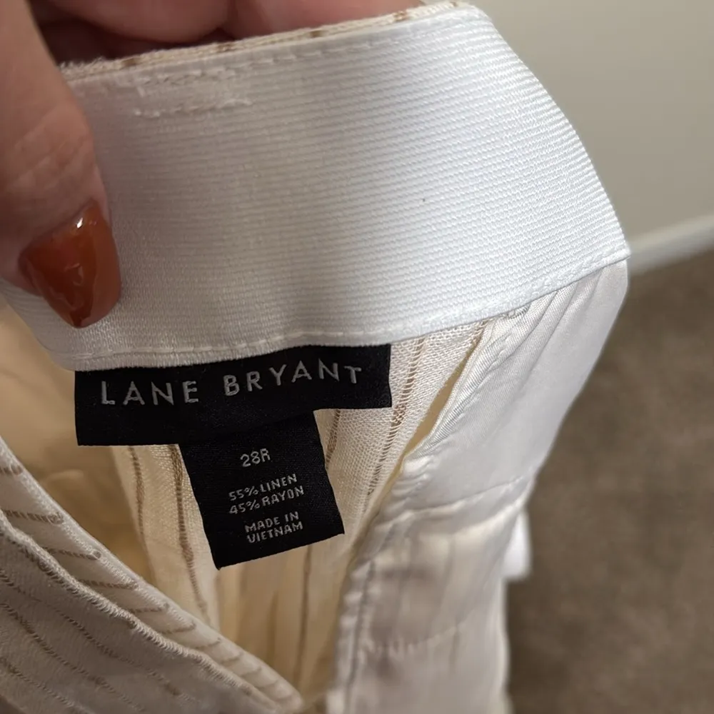 Lane Bryant NWT linen blend belted wide leg pants plus size woman 28 - Image 4