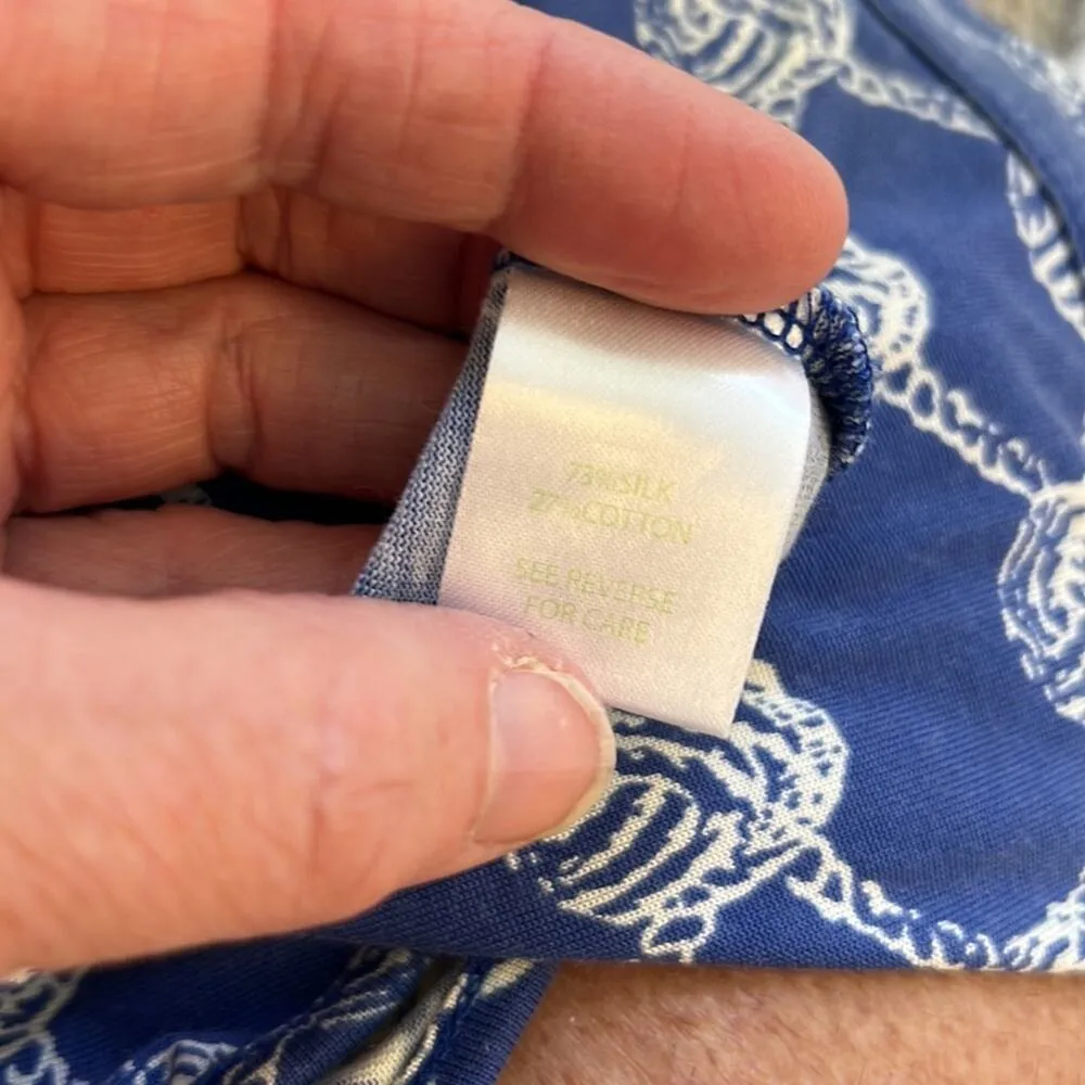 Women’s vintage Lilly Pulitzer silk cotton sleeveless blue top size large - Image 8