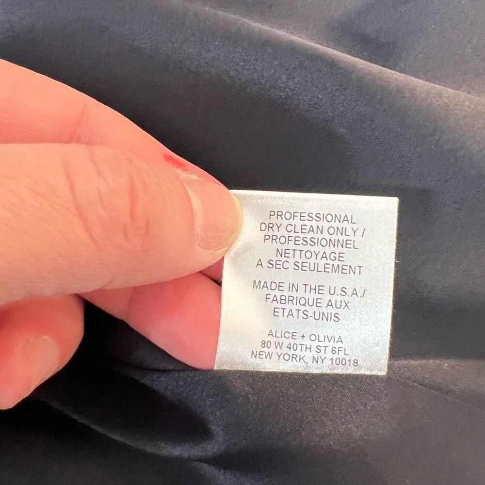 Alice & Olivia Black Employed Shawl Lapel Elastic Waist Lined Blazer Size Medium - Image 11