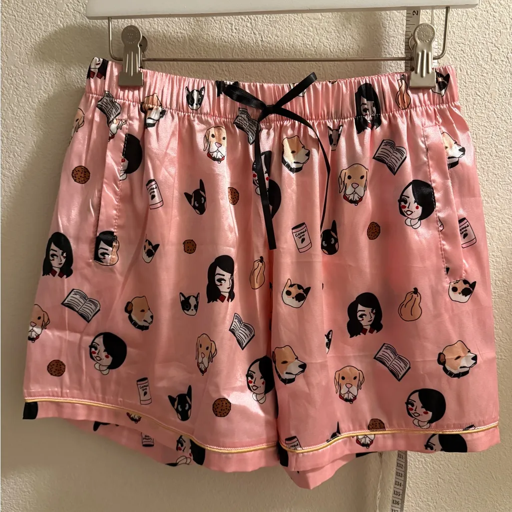 Women's Pink Cartoon Print Pajama Set size Large My Favorite Murder - Image 8