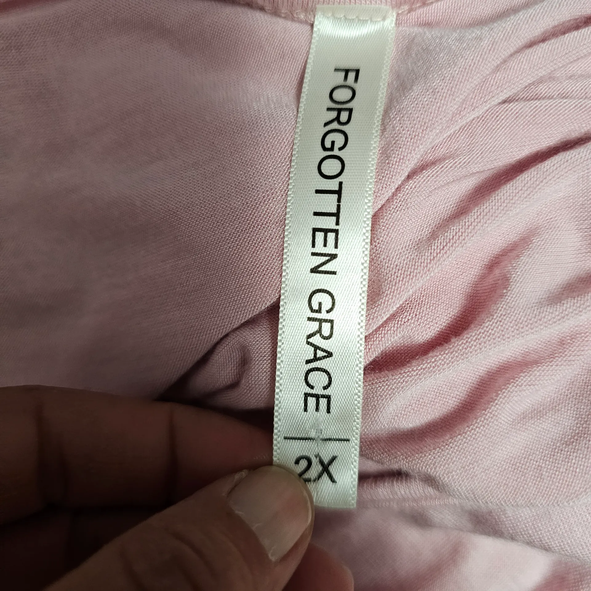 Forgotten Grace Pink Knot Front Top 2X Bohemian Pastel Clean Girl Feminine - Image 7