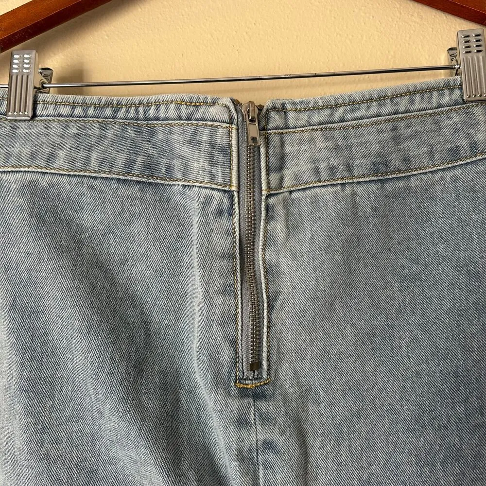 PrettyLittleThing Denim Buckle Mini Skirt US Size 4 - Image 8