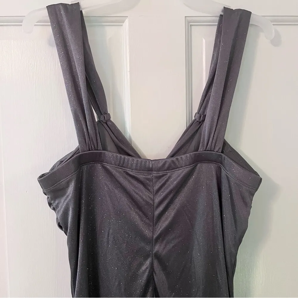 Vintage Y2K  Grey Sparkle Asymmetrical Evening Dress - Image 7