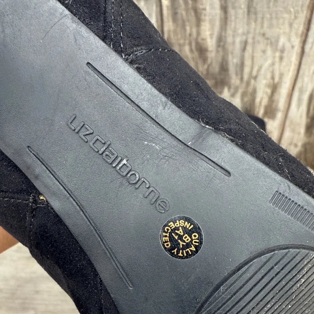 Like New Liz Claiborne Eldridge  Black Suede Knee High Boots! Holiday Size 6 - Image 12