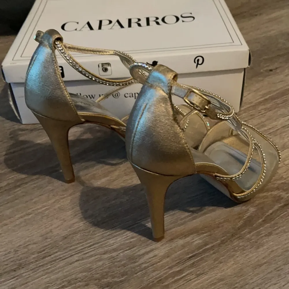 Caparros Ellen Gold Metallic Heels Size 8.5 Medium - Image 8