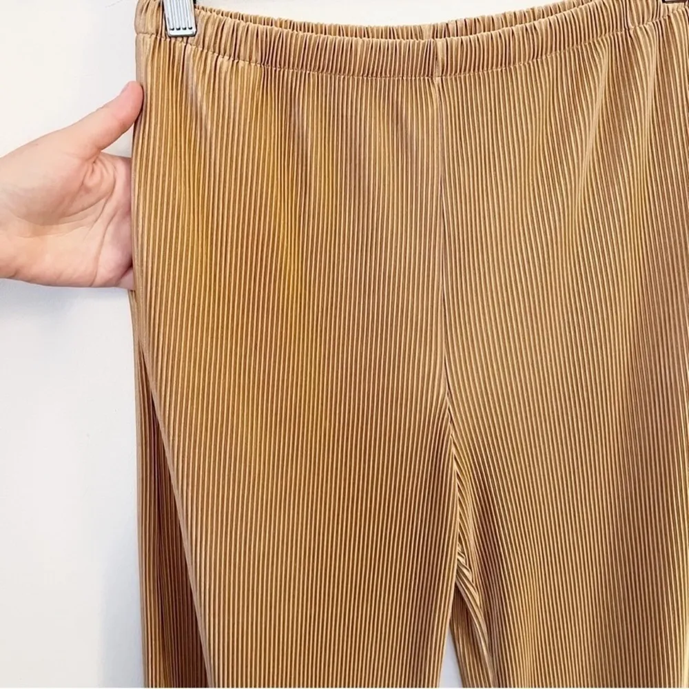 WAYF  Wide Leg Ribbed Split Hem Pull On Palazzo Pant Tan Women's Medium NEW - Image 8