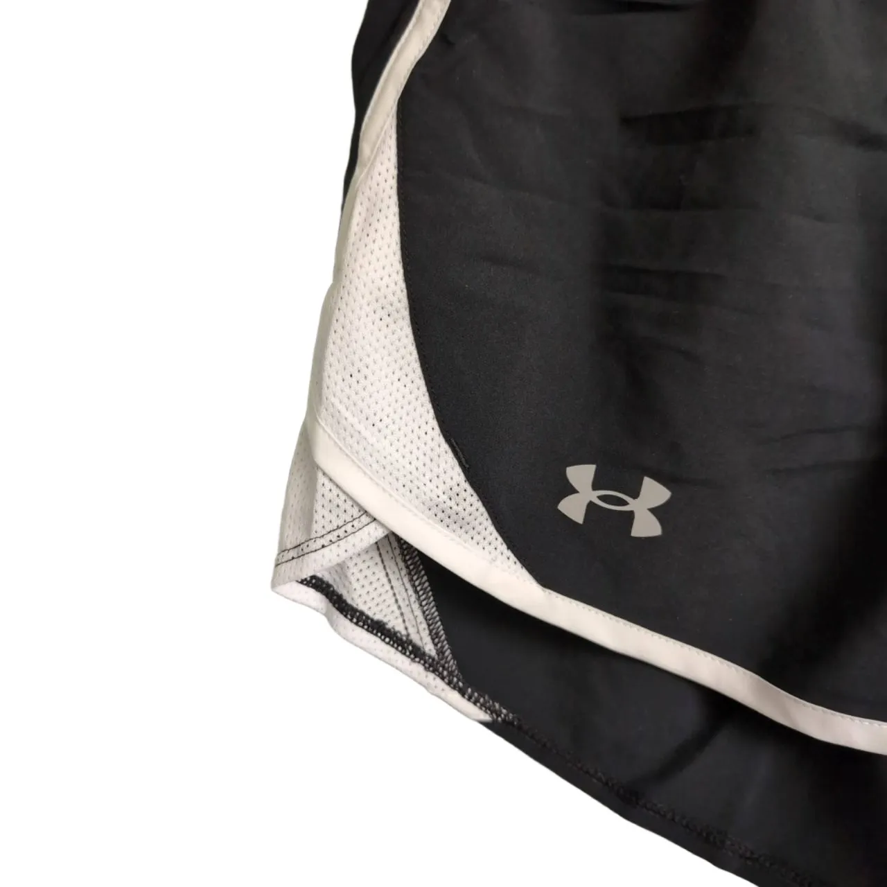 NWT Under Armour UA Fly By 2.0 Shorts Black White HeatGear Lightweight Running L - Image 2