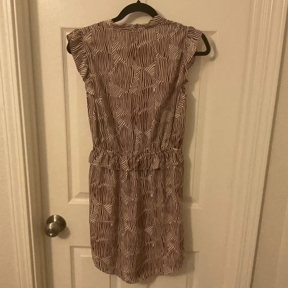 Scotch & Soda Womens Ruffled Cap Sleeve Illusion Striped Dress Red White Petite - Image 8