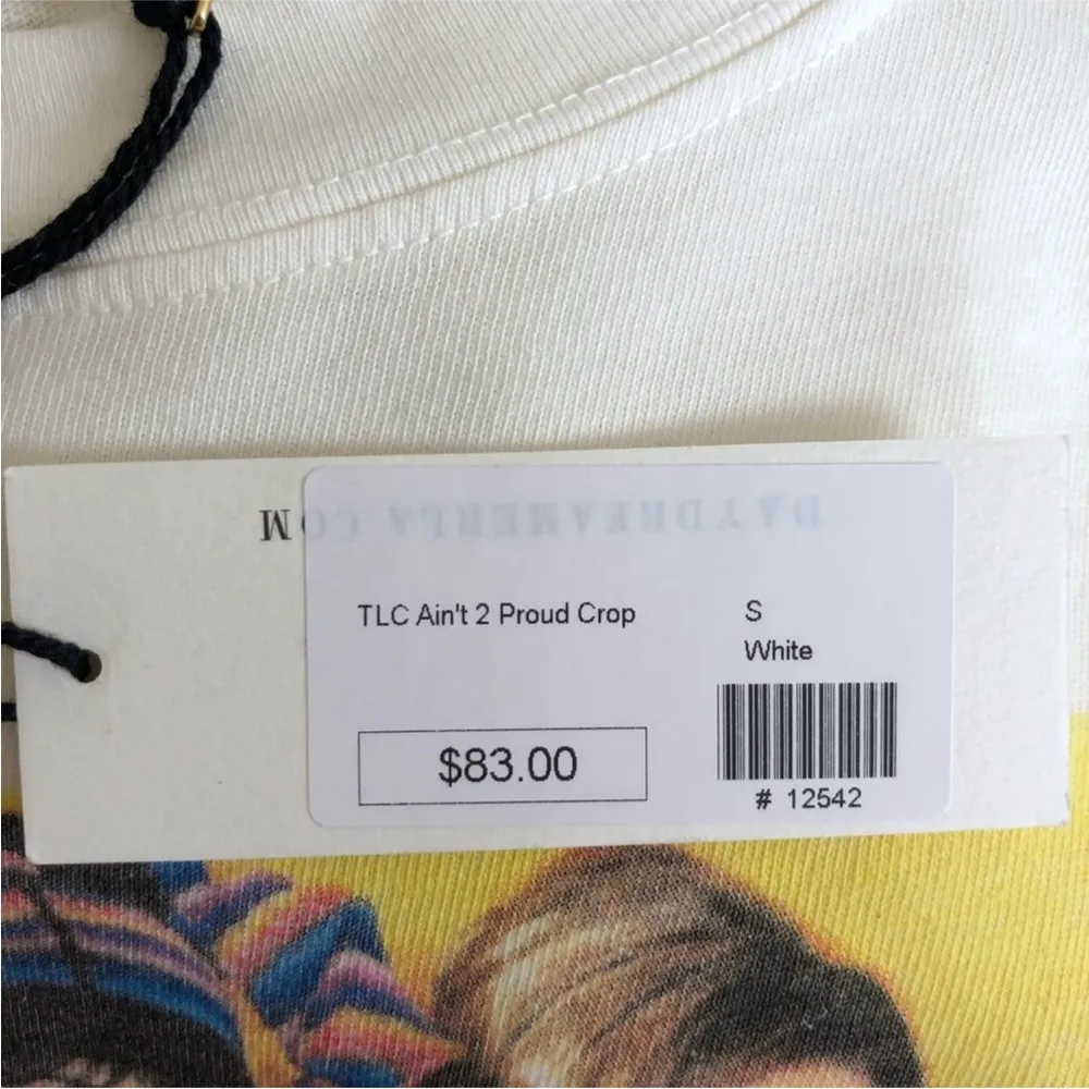 NWT  LA TLC Crop Long Sleeve Crazy Sexy Cool 90s y2k Soft Oversized S - Image 6