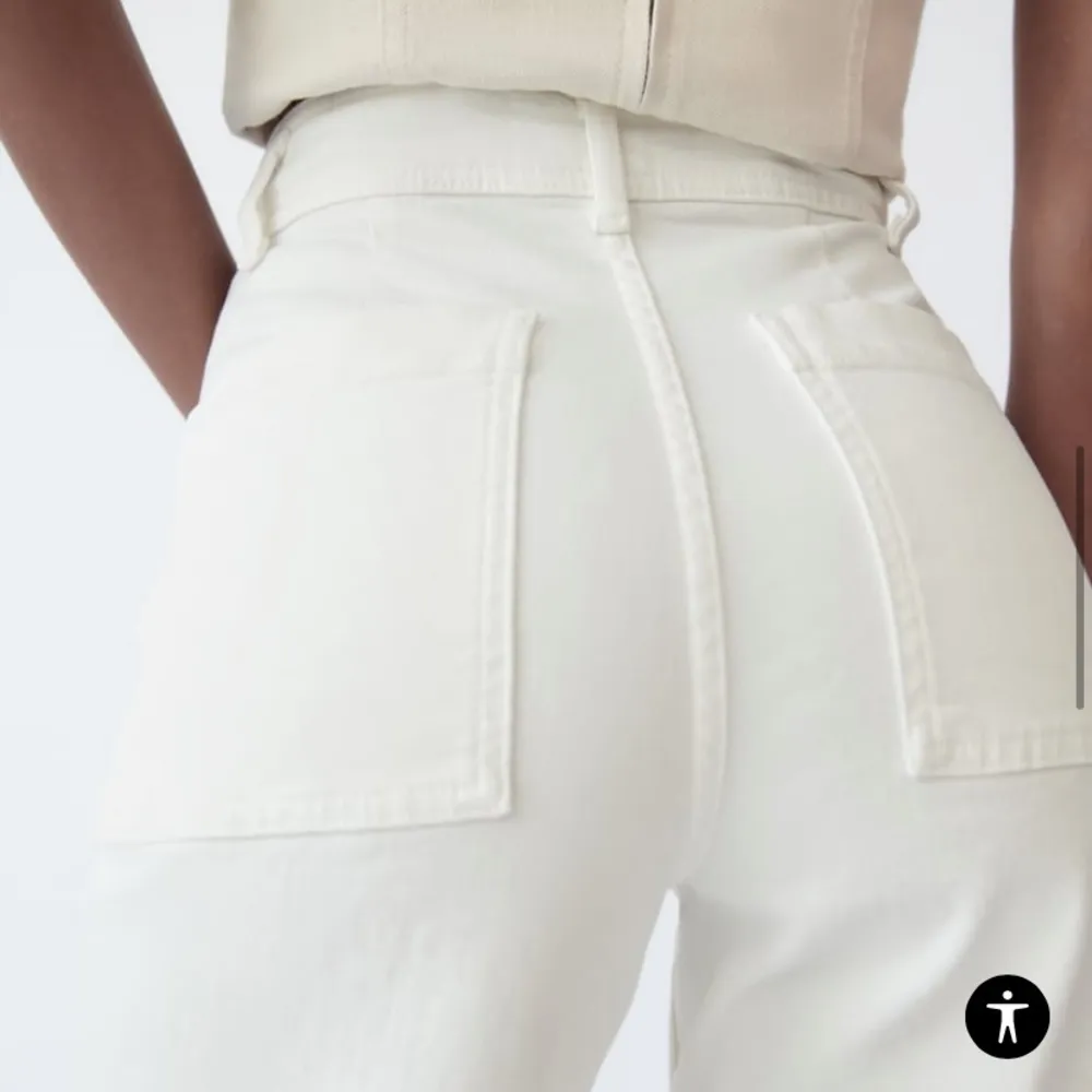 ZARA Marine Straight Wide Leg Jean in Off White - Image 3