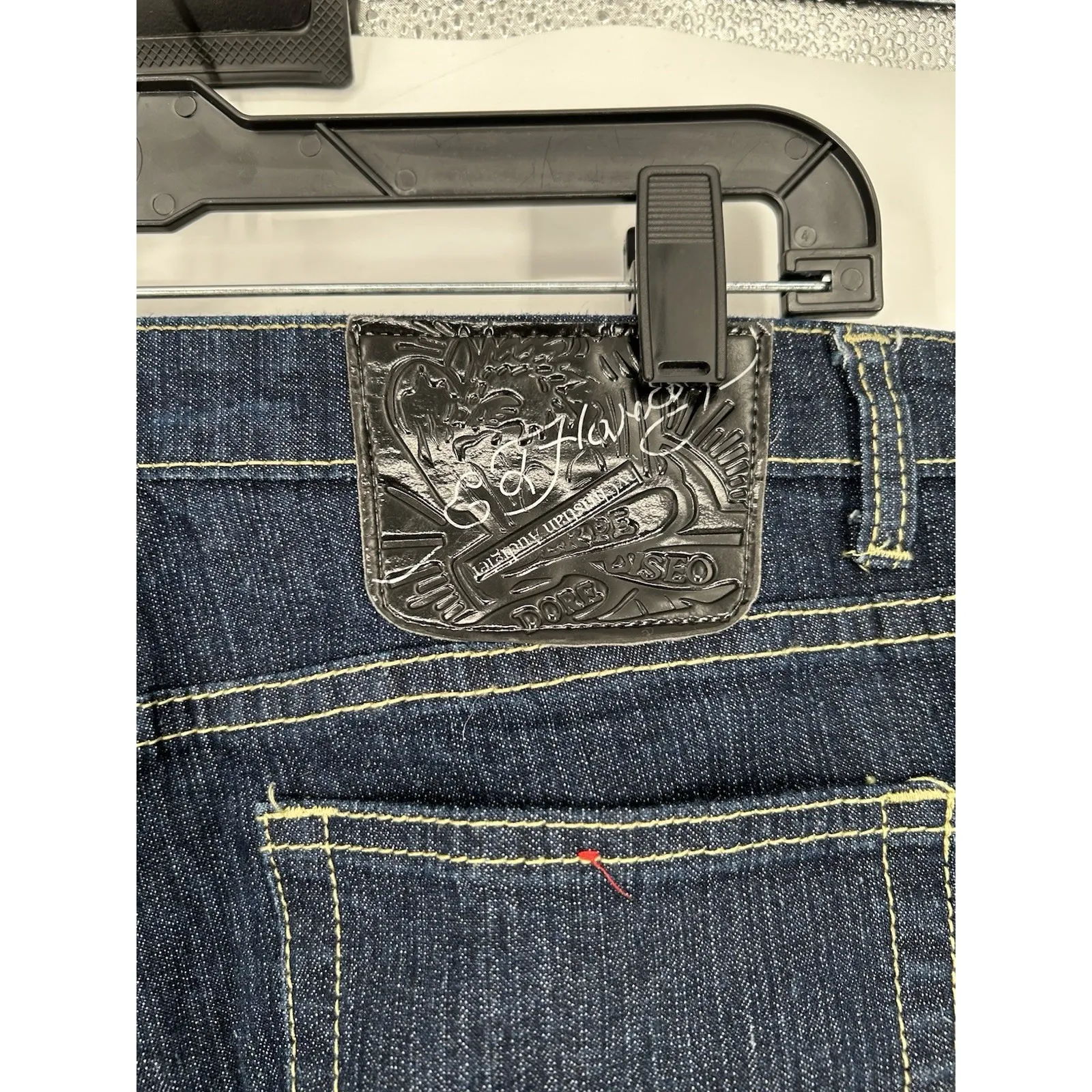 Ed Hardy Straight Leg Embroidered Tattoo You Jeans Y2K Womens Size 13/14 34 x 30 - Image 3