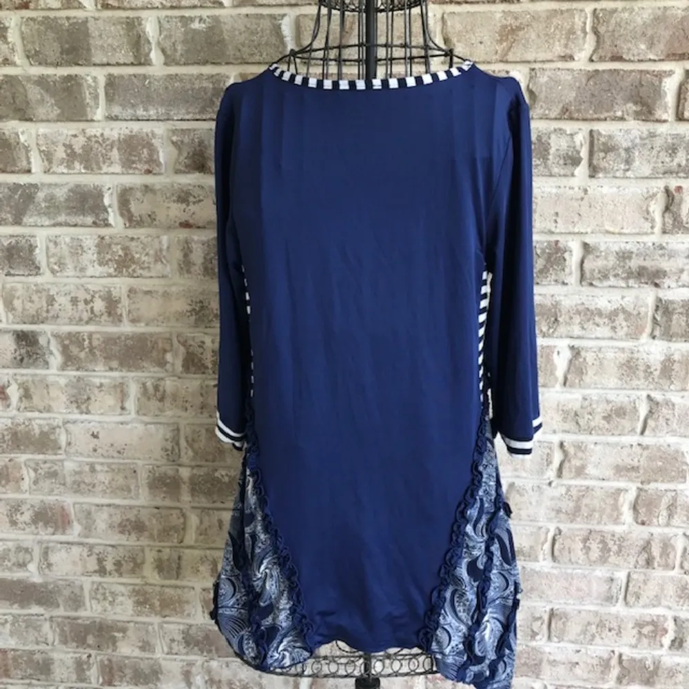 Aster by Firmiana Blue Tunic top Dress Festive - Image 2