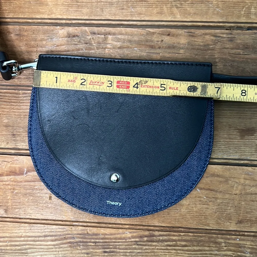 Women’s Theory leather denim waist bag - Image 4