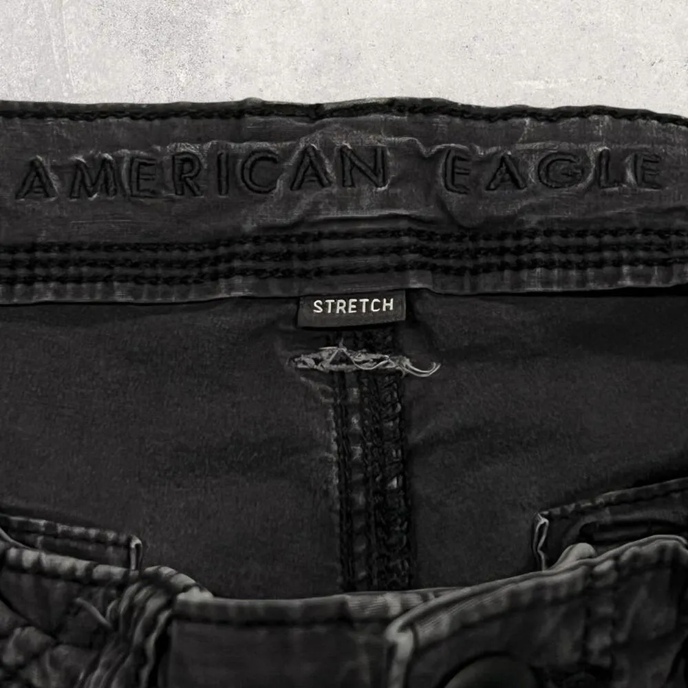 ★ American Eagle 2000’s Grey Women’s Cargo Pants w/ Multiple Pockets ★ Black Size 28 - Image 4