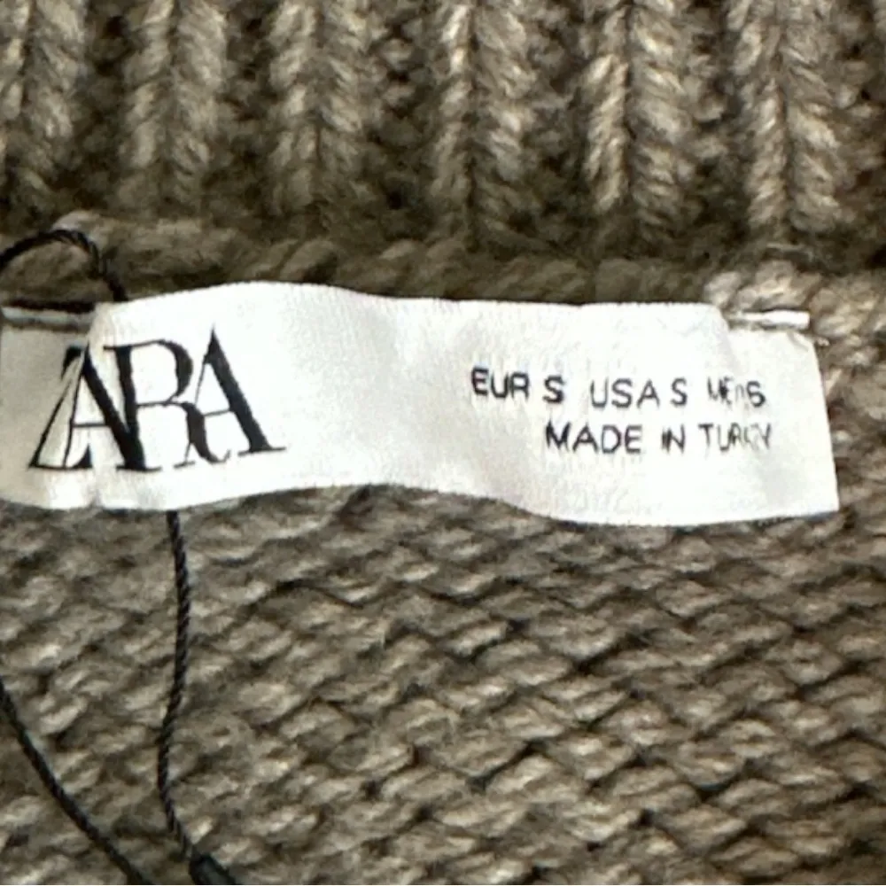 ZARA Short-Sleeve Knit Cardigan Sweater Vest, Taupe Wool Blend, Size S, NWT - Image 3