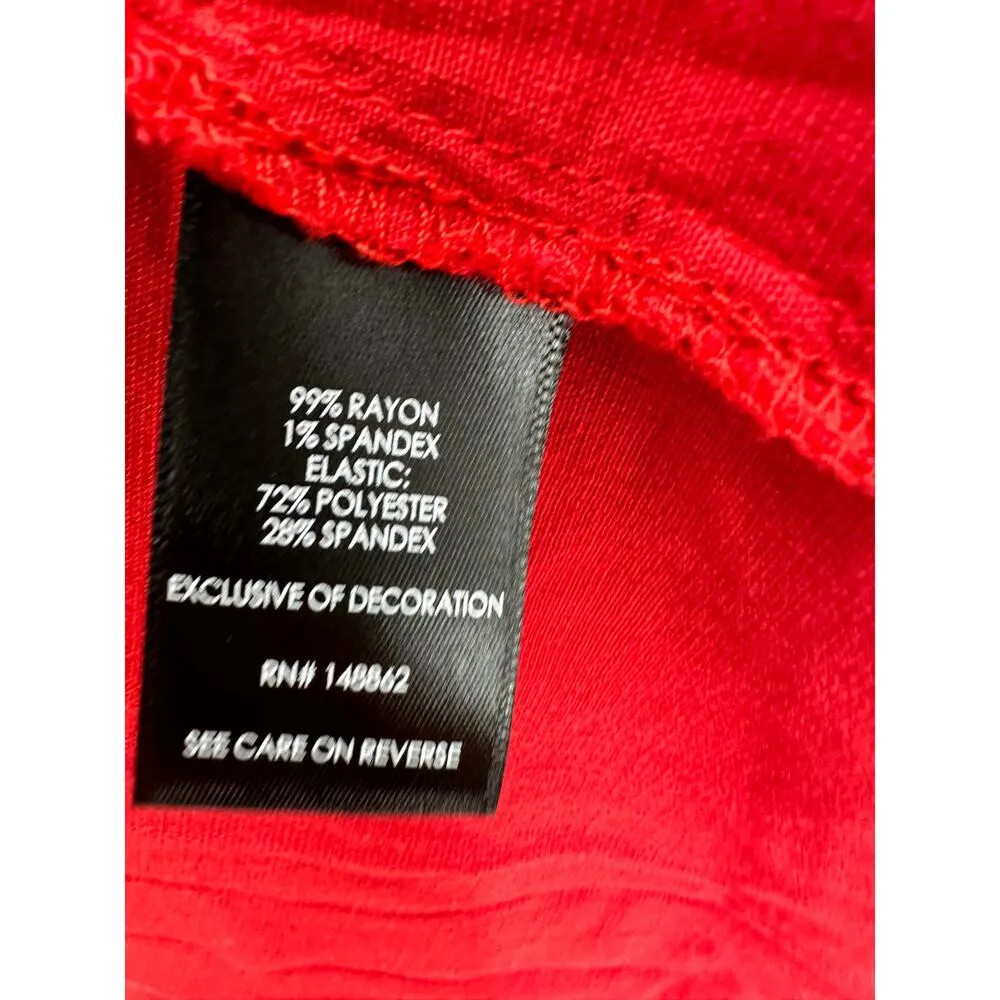 Torrid Red Babydoll Rayon Slub With Lace Inset Smocked Tiered Top Women 4X - Image 8