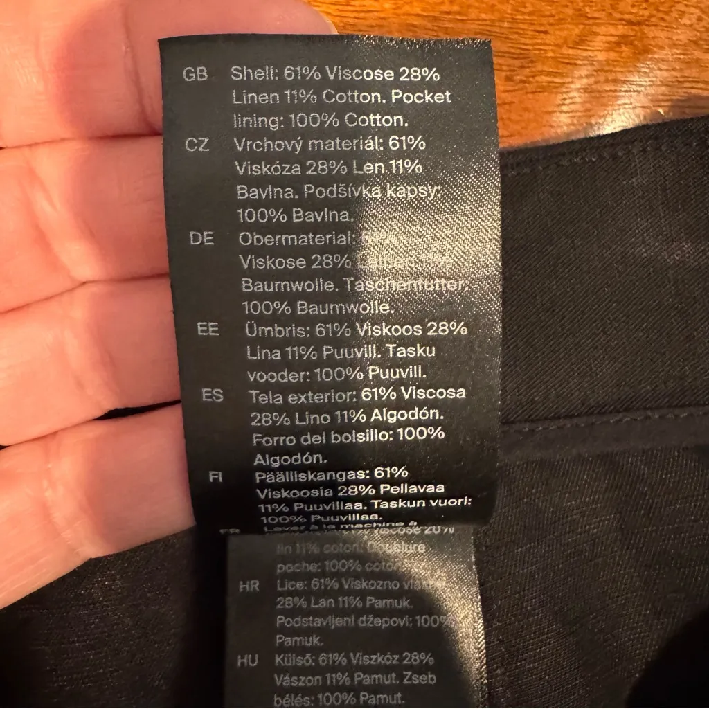 COS Linen Blend Cross Over Wide Leg Crop Culotte Pants Size 10 - Image 8