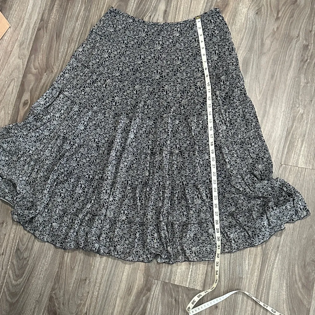 Studio M dark Floral Maxi Skirt | Boho Romance Meets Editorial Elegance Black Size M - Image 10