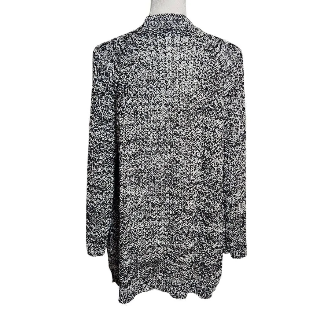 J. Jill Black and White Cardigan Sweater Size Large J. Jill Two-Tone Cardigan - Image 2