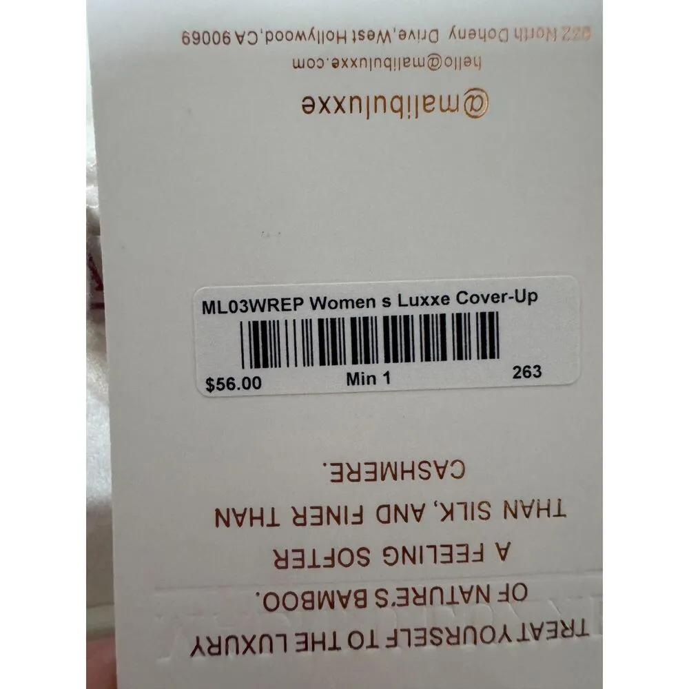 Malibu Luxxe Women's Cover Up Robe White Pink ONE SIZE Bamboo NWT Bridesmaid - Image 8