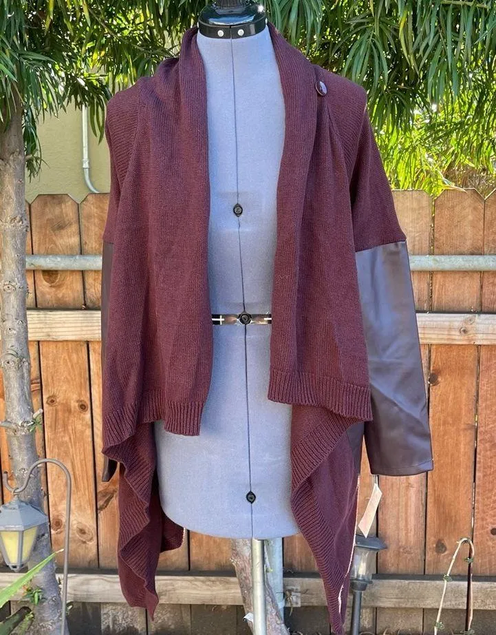 Blank NYC Drape Front Mixed Media Jacket size S - Image 2